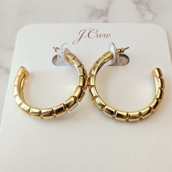 J.Crew Ridged Hoop Earrings - Picture 1 of 6